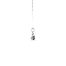 Fancy Dark Black Diamond Halo Pendant Necklace White Gold
