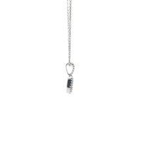 White Gold Pear Diamond Halo Pendant Necklace