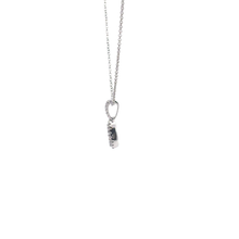 White Gold Pear Diamond Halo Pendant Necklace