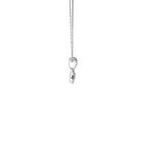Emerald and White Gold Halo Charm Necklace