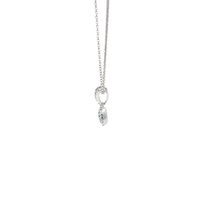 Emerald and White Gold Halo Charm Necklace
