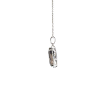 Marquise Quartz Halo Pendant Necklace in White Gold