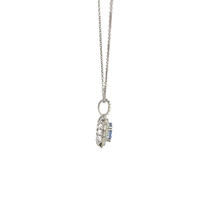 White Gold Starburst Halo Pendant Necklace