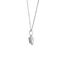 White Gold Starburst Halo Pendant Necklace