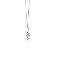 White Gold Double Halo Diamond Pendant Necklace