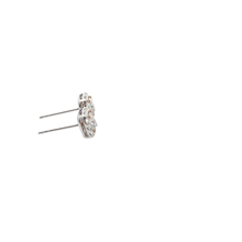 Cushion Halo Diamond Stud Earrings in White Gold