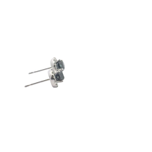 White Gold Fancy Black Diamond Halo Stud Earrings