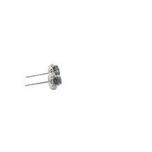 White Gold Fancy Black Diamond Halo Stud Earrings
