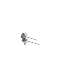 White Gold Fancy Black Diamond Halo Stud Earrings