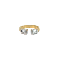 Two-Stone Open Band Diamond Ring in Yellow Gold