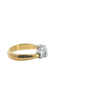 Two-Stone Open Band Diamond Ring in Yellow Gold
