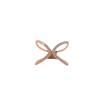 Rose Gold Criss-Cross Statement Ring