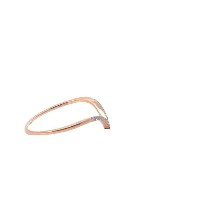 Rose Gold Diamond Chevron Stackable Ring