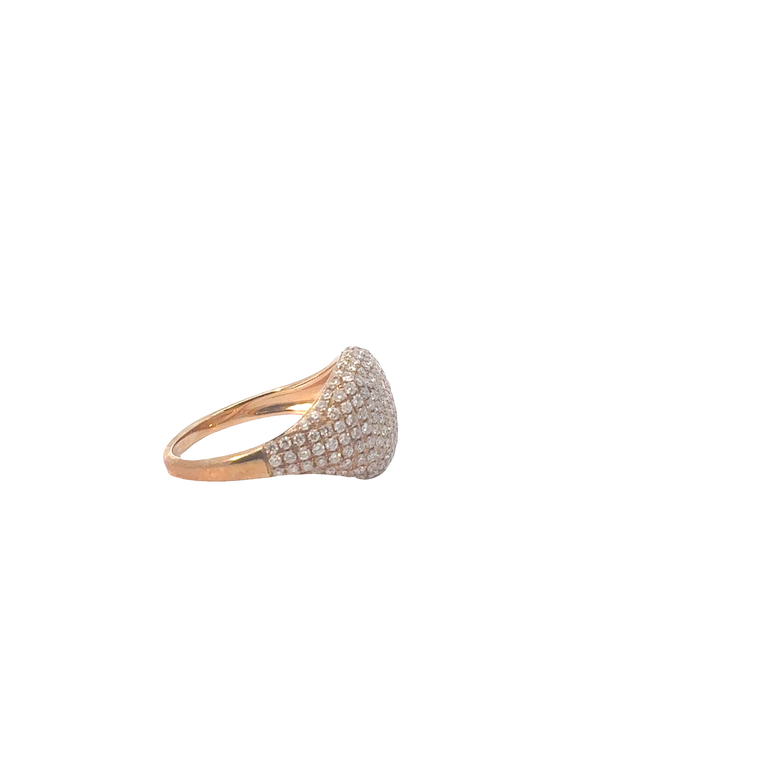 Rose Gold Diamond Pavé Signet Ring