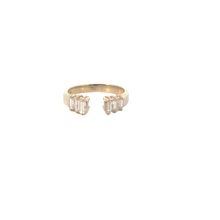 Yellow Gold Open Ring with Baguette Diamonds