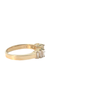 Yellow Gold Open Ring with Baguette Diamonds