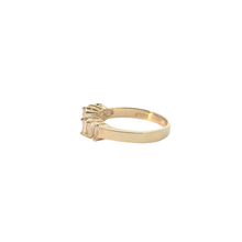 Yellow Gold Open Ring with Baguette Diamonds