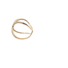 Diamond Pave Criss-Cross Ring in Yellow Gold