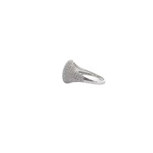 Domed Pave Signet Ring in White Gold