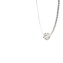 Silver Beaded Necklace with Purplish-Red Ruby Halo Pendant