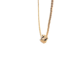 Fancy Yellow Diamond Halo Pendant on Rose Gold Beaded Chain