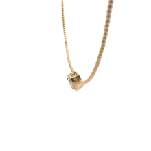 Fancy Yellow Diamond Halo Pendant on Rose Gold Beaded Chain