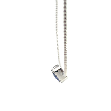 Tanzanite Halo Beaded Necklace in White Gold