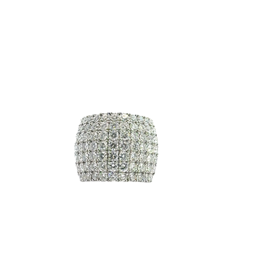 White Gold Diamond Pavé Wide Band Ring