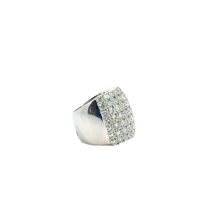 White Gold Diamond Pavé Wide Band Ring