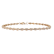 Yellow Gold Diamond Geometric Link Tennis Bracelet