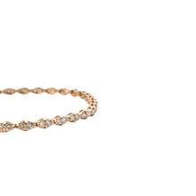 Yellow Gold Diamond Geometric Link Tennis Bracelet