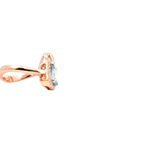 Aquamarine and Diamond Toi et Moi Ring in Rose Gold