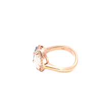 Aquamarine and Diamond Toi et Moi Ring in Rose Gold