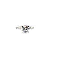 Round Diamond Ring with Accented White Gold Band
