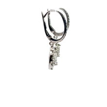 Pear Diamond Halo Drop Earrings in White Gold