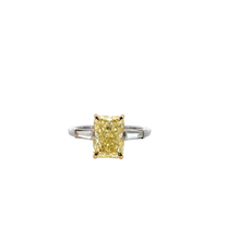 Fancy Intense Yellow Diamond Three-Stone Engagement Ring