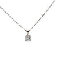 White Gold Round Diamond Solitaire Pendant Necklace