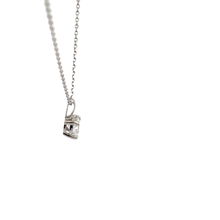 White Gold Round Diamond Solitaire Pendant Necklace