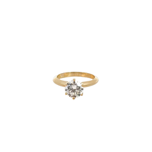 Yellow Gold Six-Prong Round Diamond Solitaire Ring