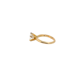 Yellow Gold Six-Prong Round Diamond Solitaire Ring