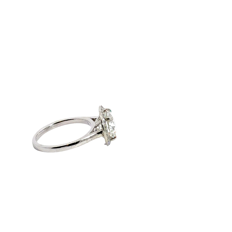 White Gold Round Diamond Halo Engagement Ring