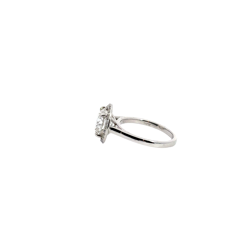White Gold Round Diamond Halo Engagement Ring