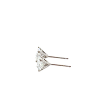 White Gold Princess Cut Diamond Stud Earrings