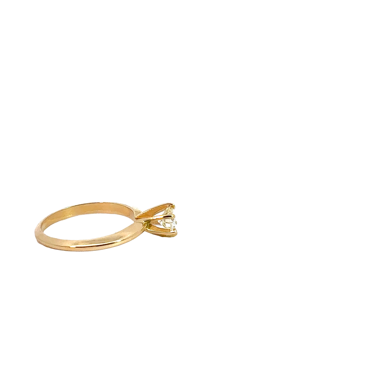 Classic Six-Prong Diamond Solitaire Ring in Yellow Gold