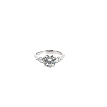 Round Three-Stone Diamond Ring in White Gold