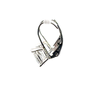 Round Diamond Lever-Back Drop Earrings in White Gold