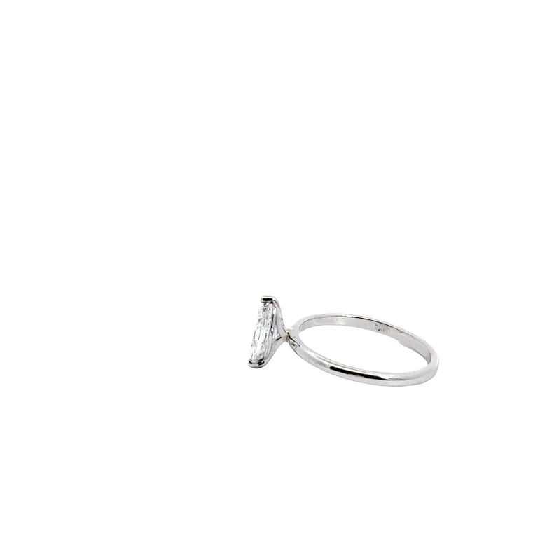 Marquise Cut Diamond Solitaire Ring in White Gold
