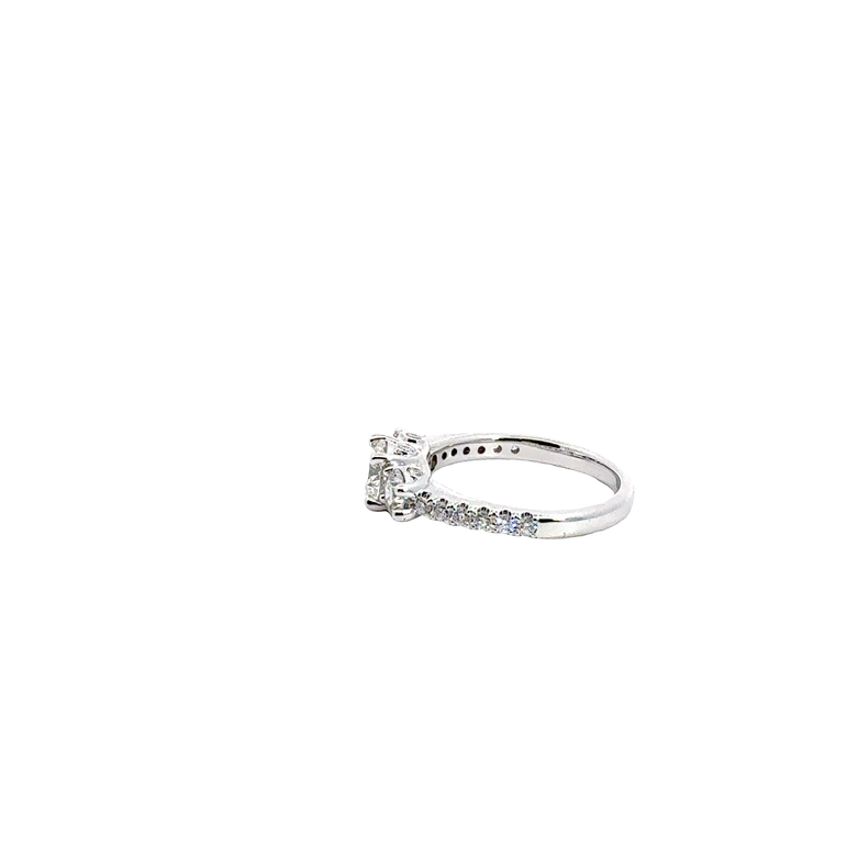 White Gold Three-Stone Diamond Ring