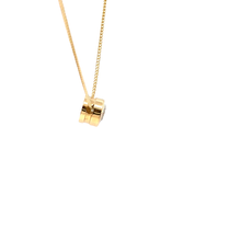 Bezel-Set Round Diamond Solitaire Necklace in Yellow Gold