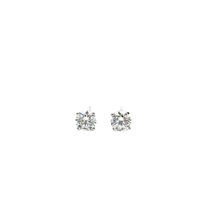 White Gold Four-Prong Diamond Stud Earrings